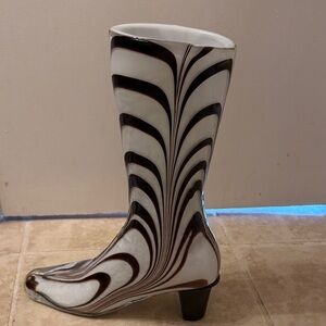 Glass boot decor